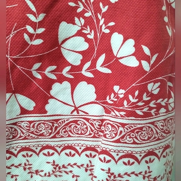 Ann Taylor Loft Floral Striped,Red White Black - Picture 6 of 13